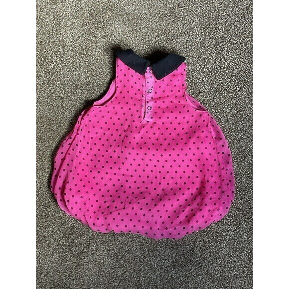 Baby Essentials Hot Pink & Black Bubble Dress Size 6-9 Months - Picture 2 of 4